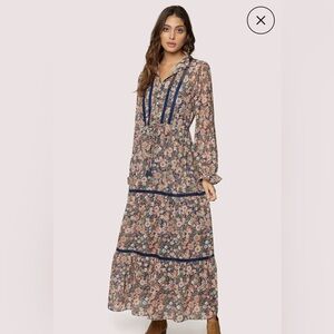 Lost+Wander flip Floral Tiered Maxi Dress in Multicolor size S